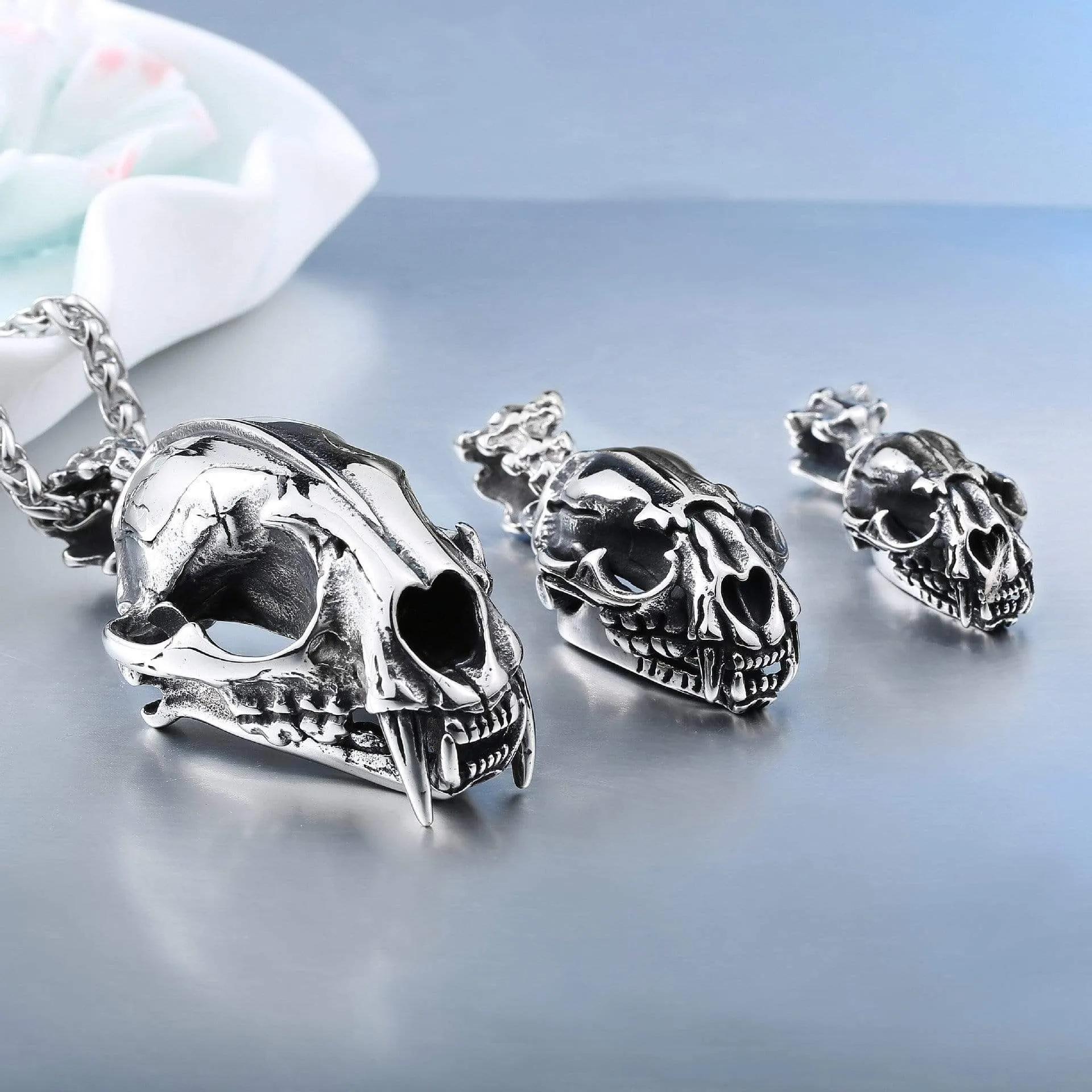 Men's Punk Ice Age Smilodon Necklaces