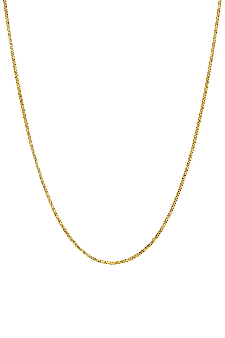 Mens Thin Box Chain Necklace