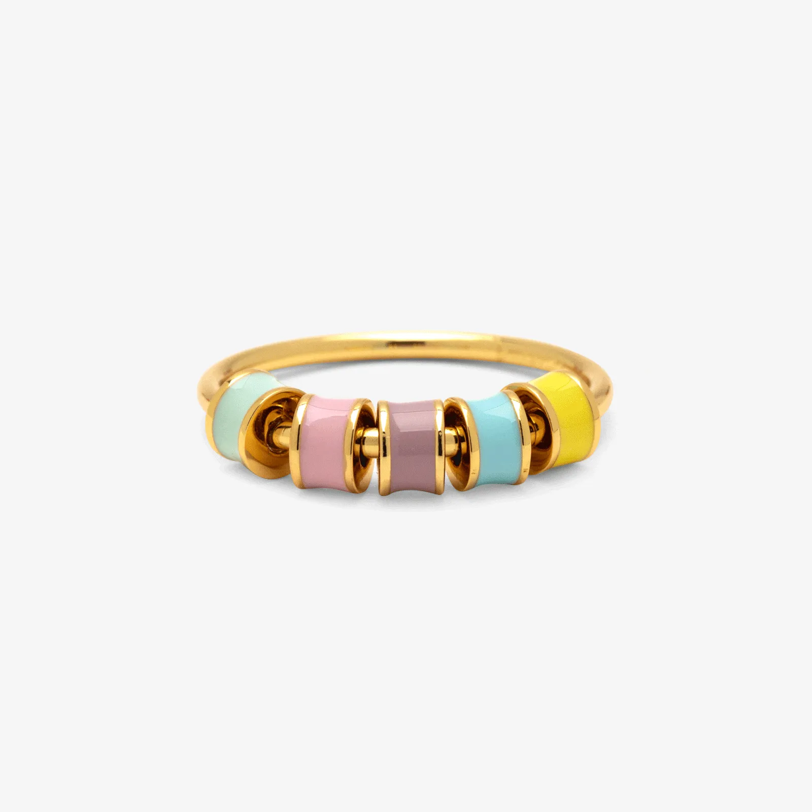 Mental Health Pastel Enamel Bead Fidget Ring