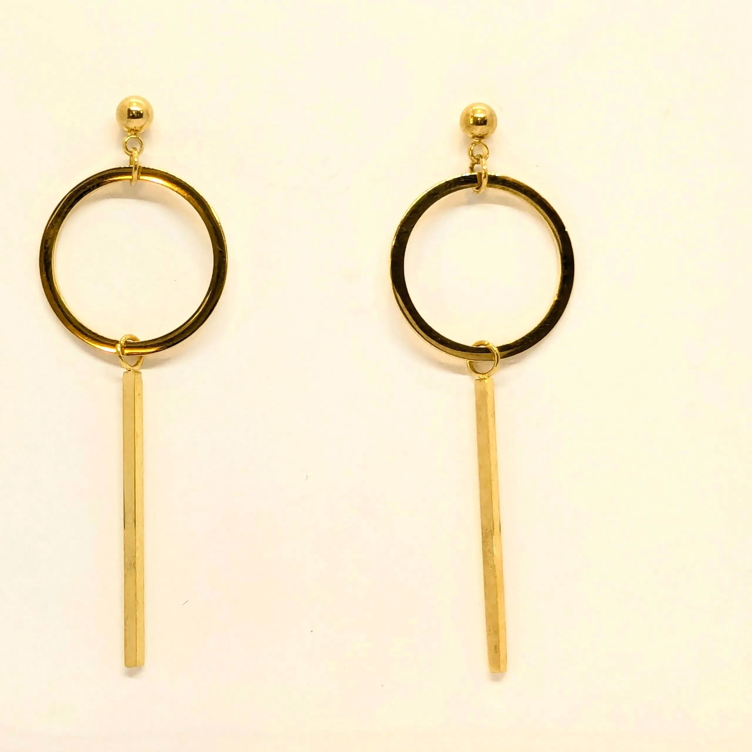 Moden Minimalistic Danglers Earrings in Gold Finish