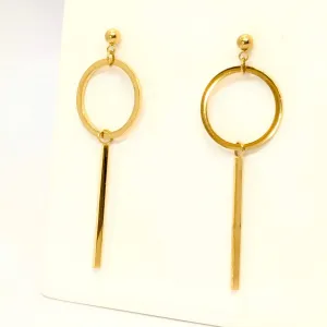 Moden Minimalistic Danglers Earrings in Gold Finish