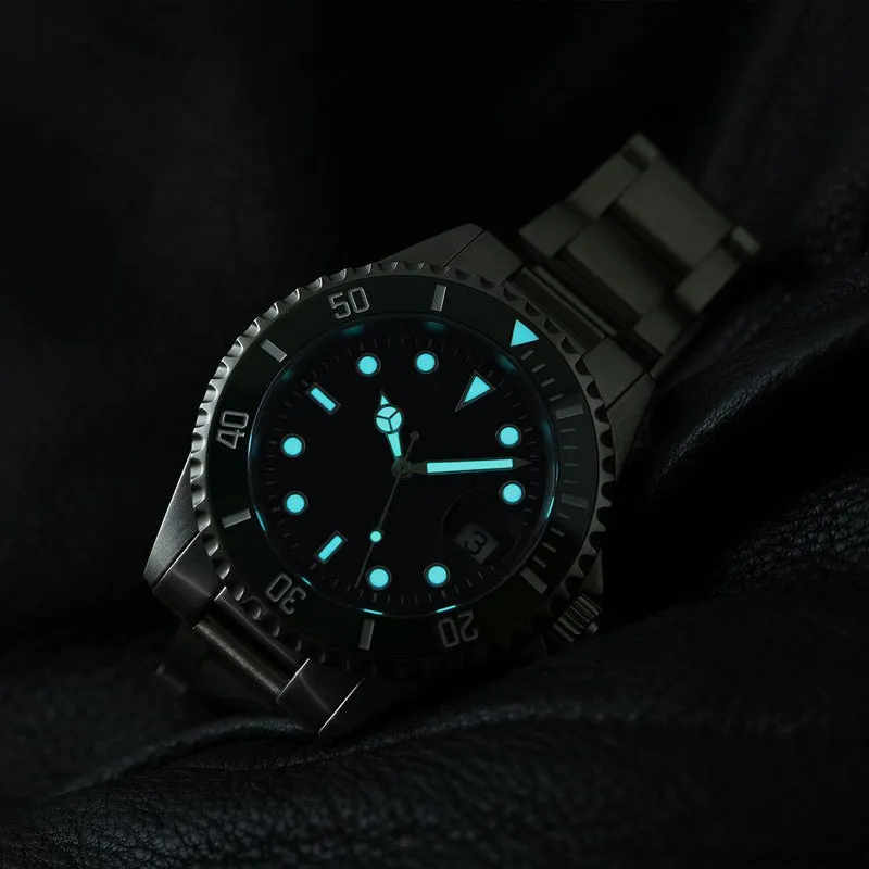 MWC 24 Jewel 300m Automatic Military Divers Watch with Sapphire Crystal and Ceramic Bezel on a Matching Stainless Steel Bracelet