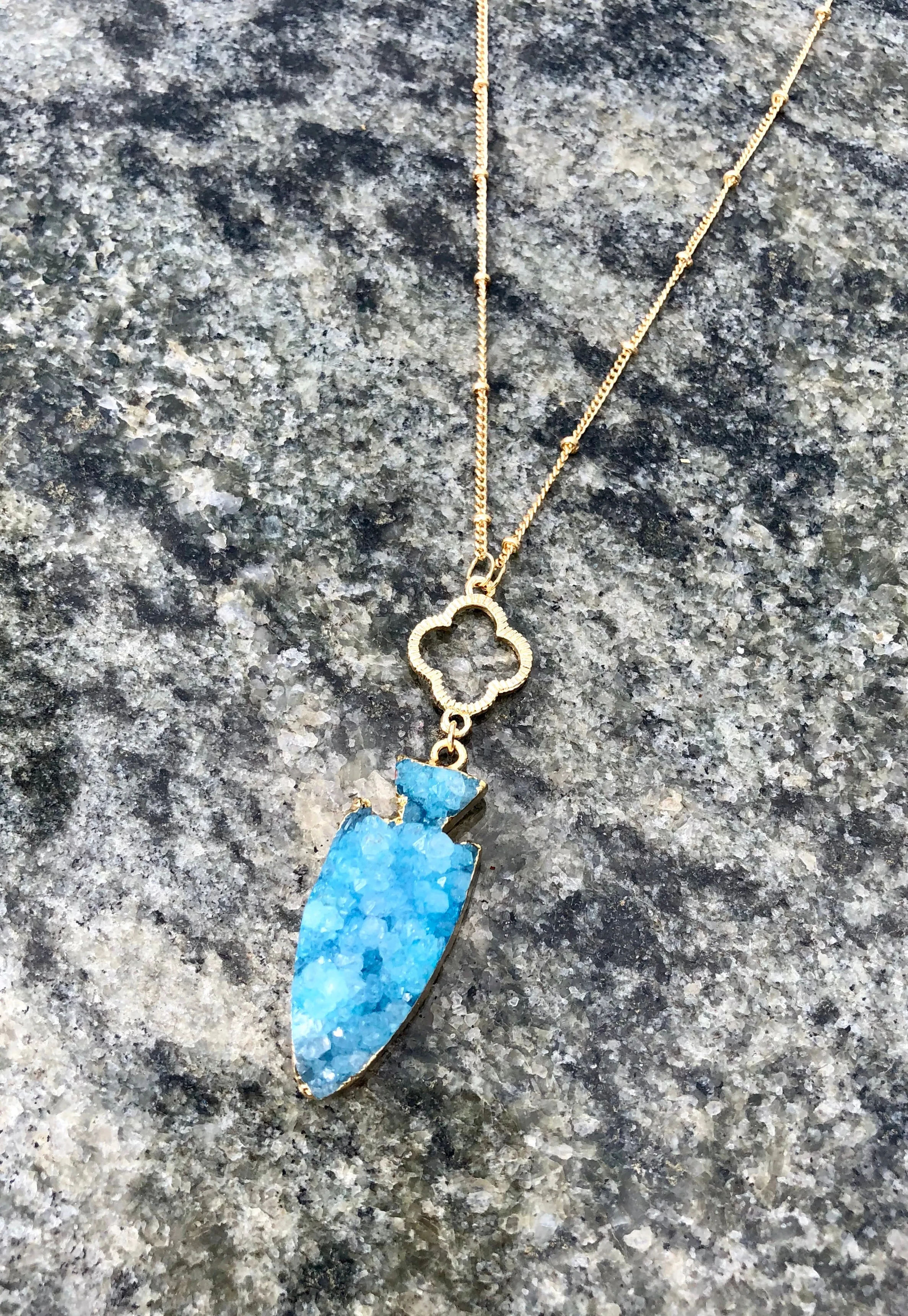 Niko Druzy Arrowhead Pendant Necklaces