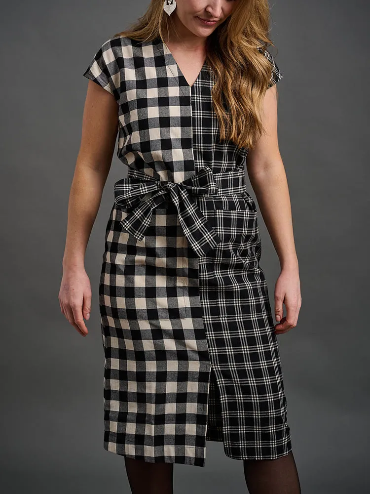 Padma Pocket Dress - Black and White Mix