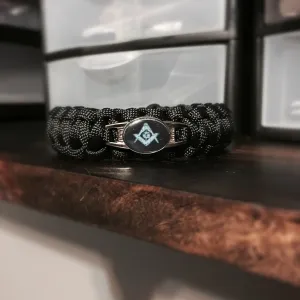 Paracord - Masonic Bracelet (Black)