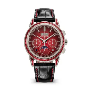 Patek Philippe 5271/12P-010 Grand Complications, Platinum Perpetual Calendar Chronograph with Baguette Rubies, 2023 Model