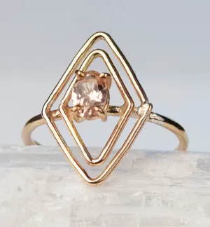 Peach Pink Tourmaline Kalos Ring