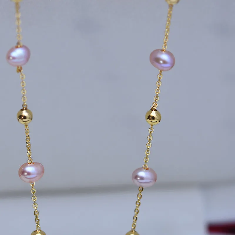 Pearl Teardrop Pendant Beaded Necklace