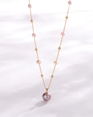 Pearl Teardrop Pendant Beaded Necklace