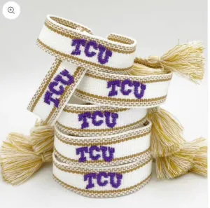 Peggy Falkenberg Designs TCU Game Day Bracelets - Ivory w/ Gold