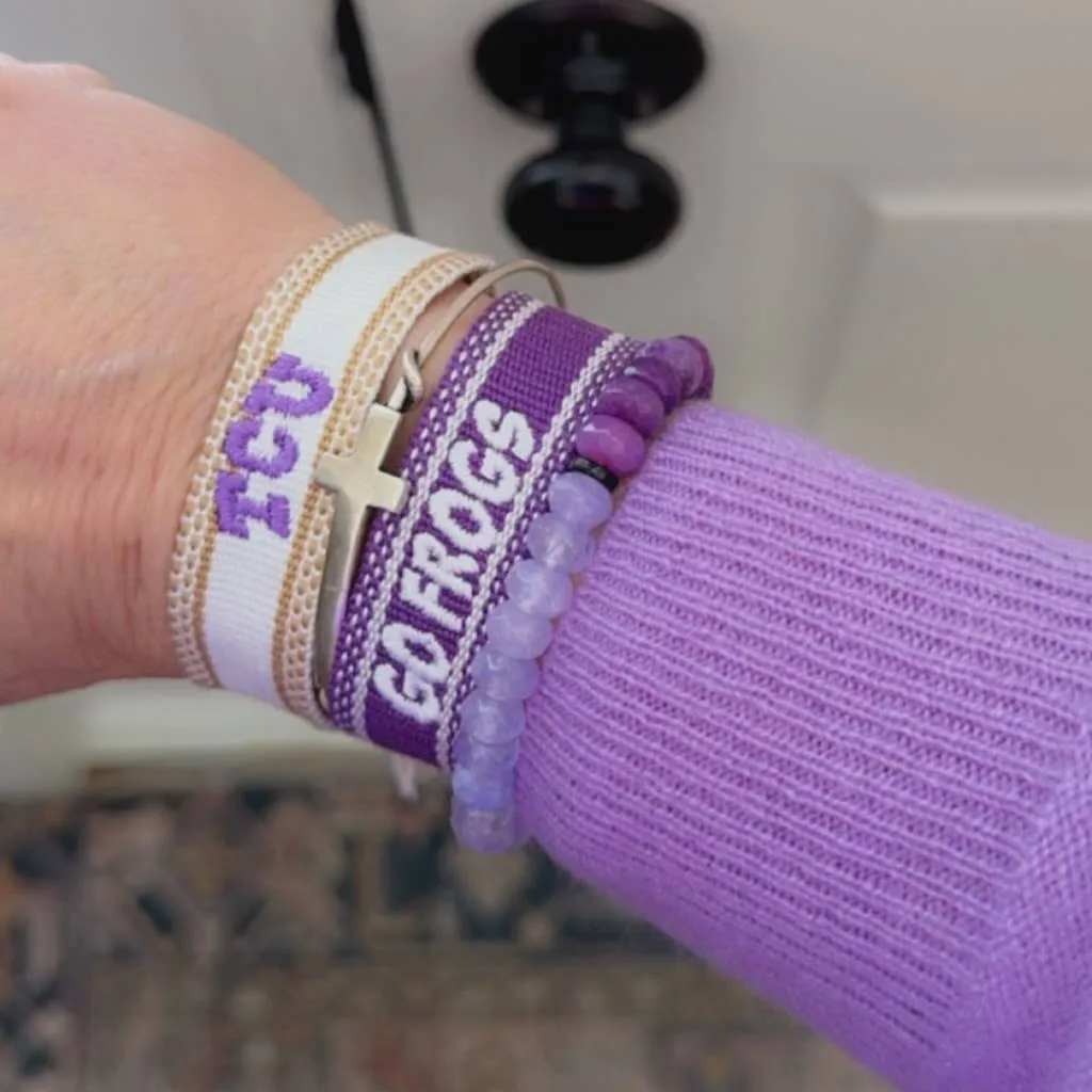 Peggy Falkenberg Designs TCU Game Day Bracelets - Ivory w/ Gold