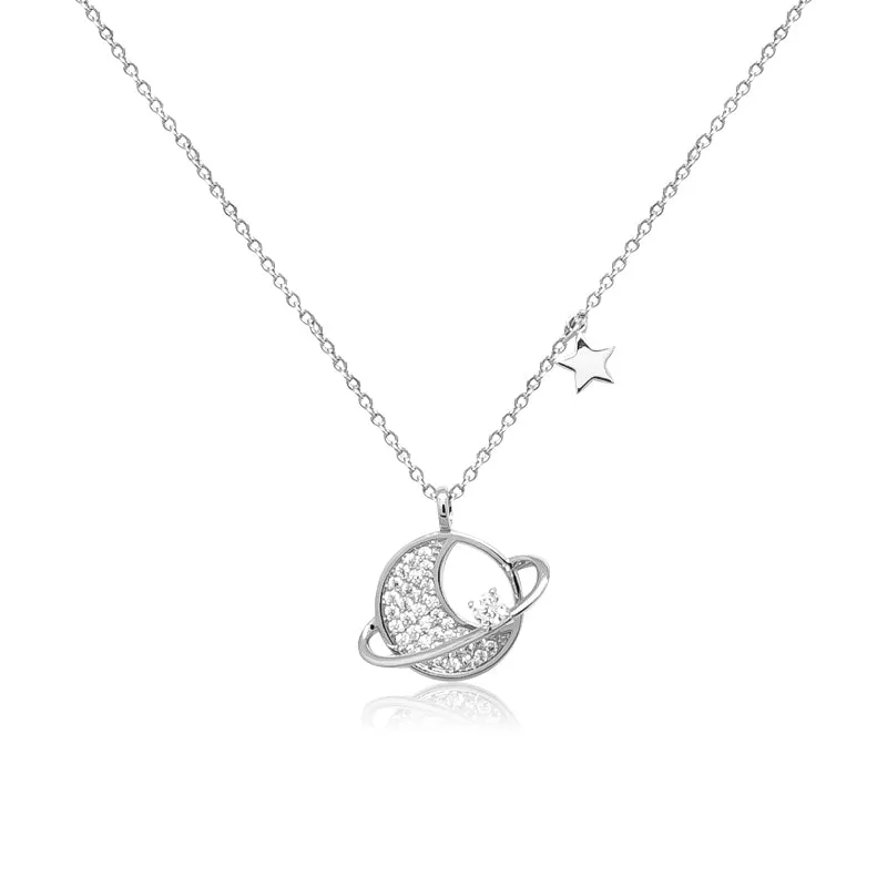 Planet Cubic Zirconia Necklace