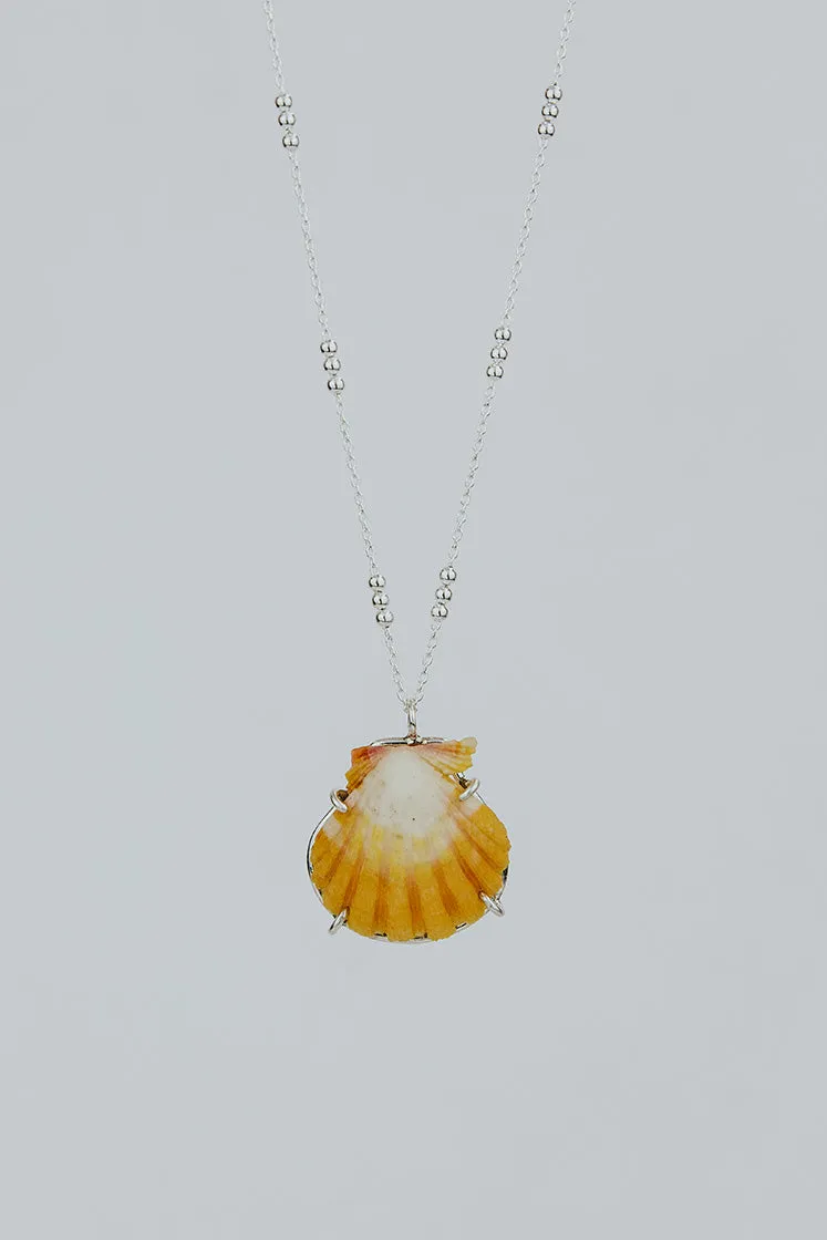 Prong Set Sunrise Shell Necklace