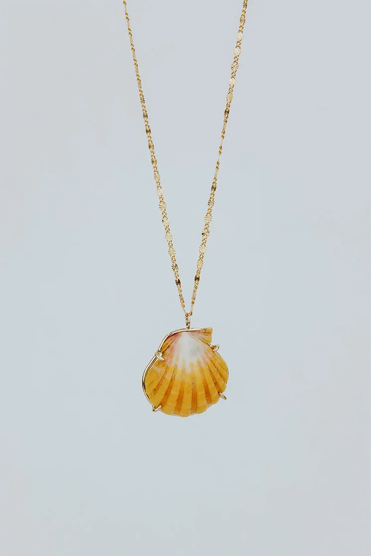 Prong Set Sunrise Shell Necklace