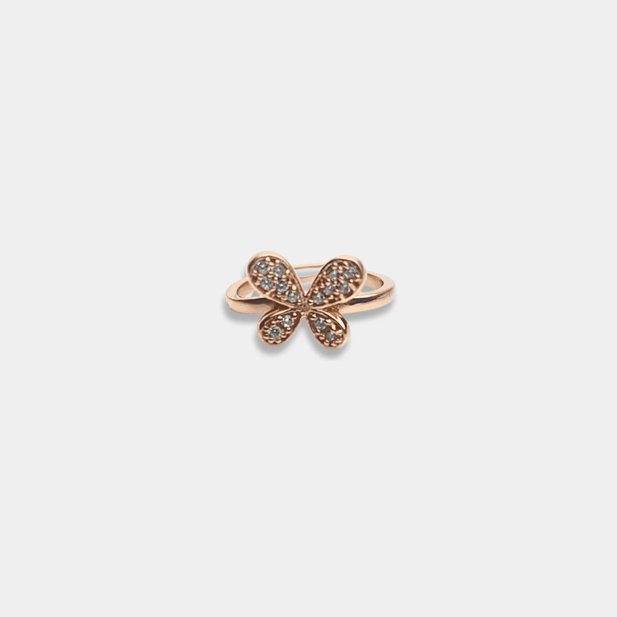 Rose Gold Fluttering Wings Ring