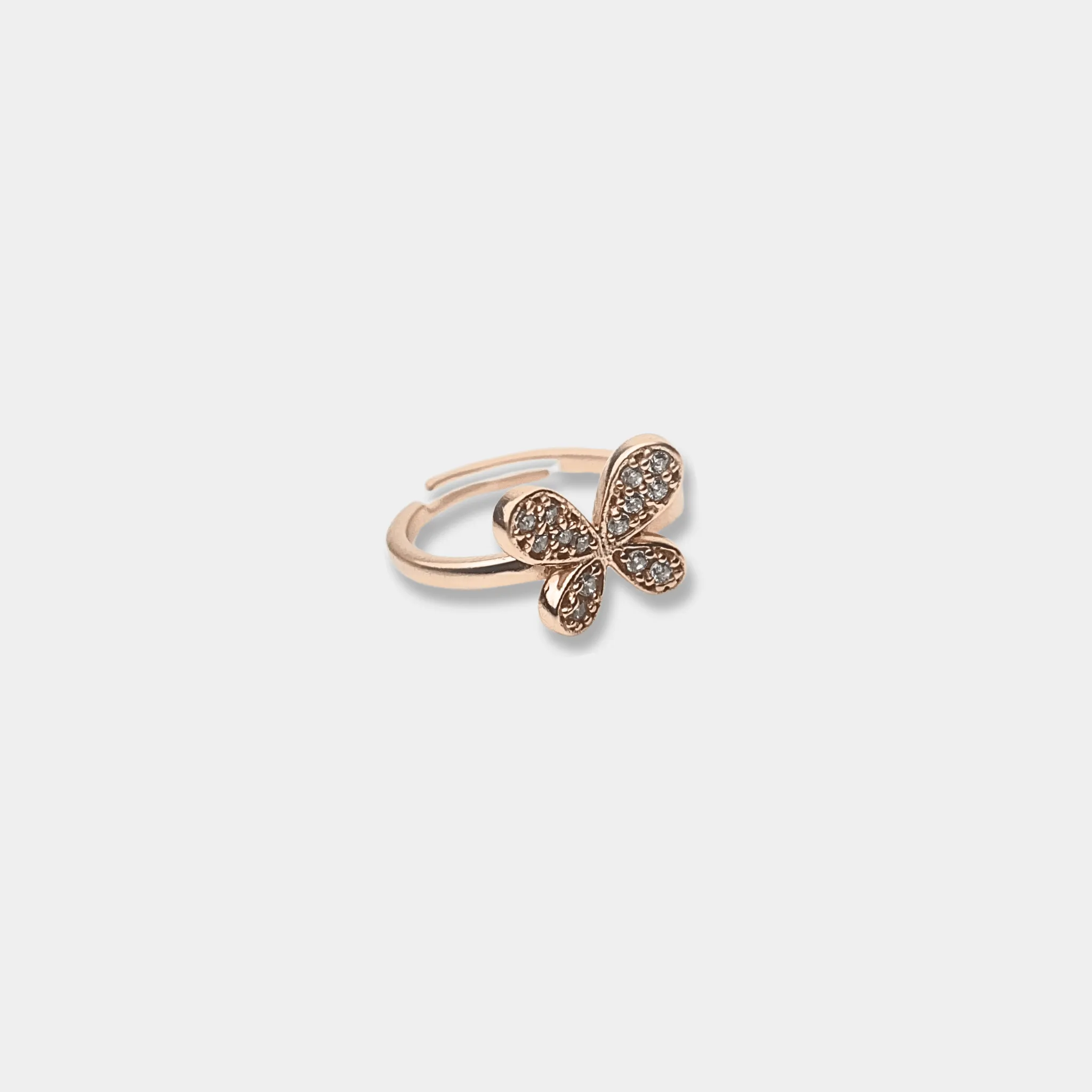 Rose Gold Fluttering Wings Ring