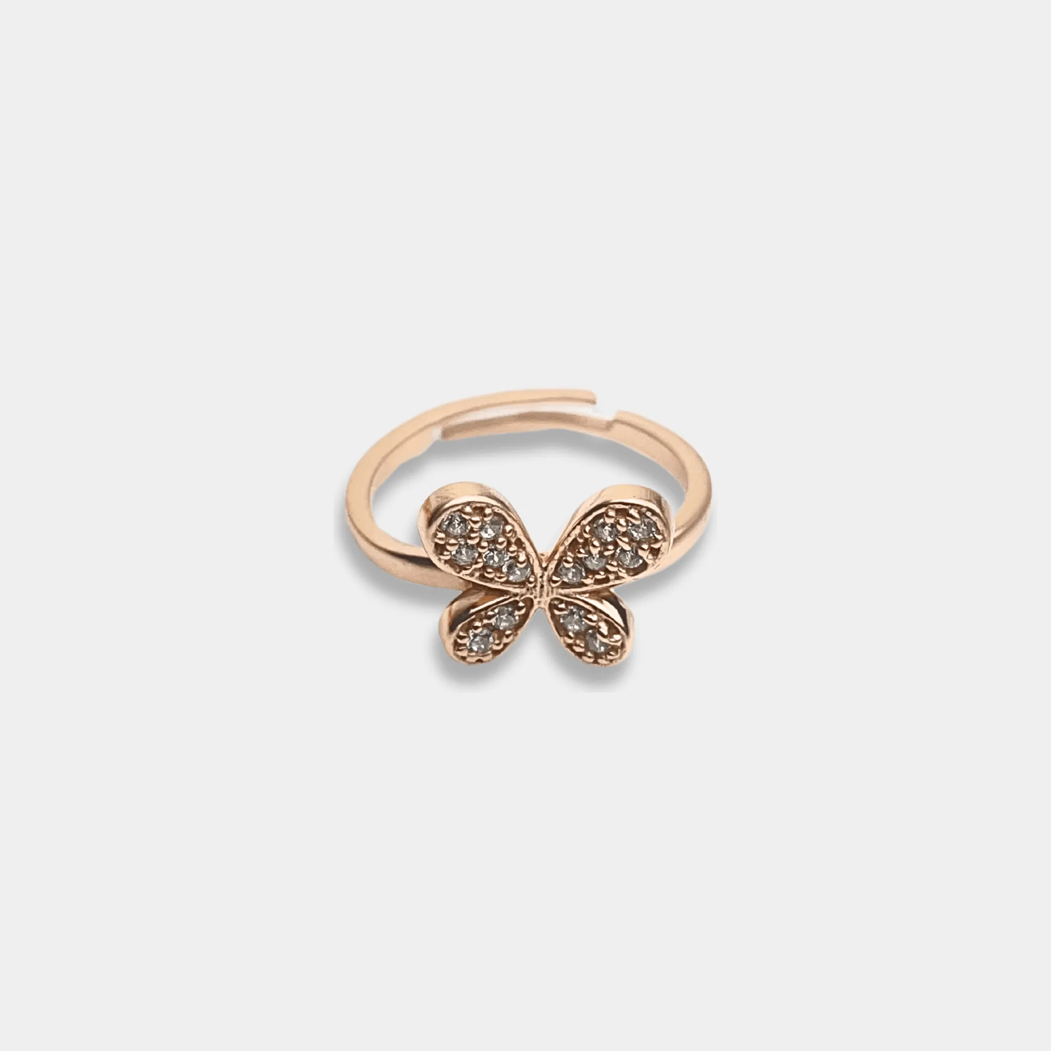 Rose Gold Fluttering Wings Ring