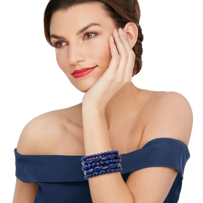 Ross-Simons Set of 5 Lapis Stretch Bracelets