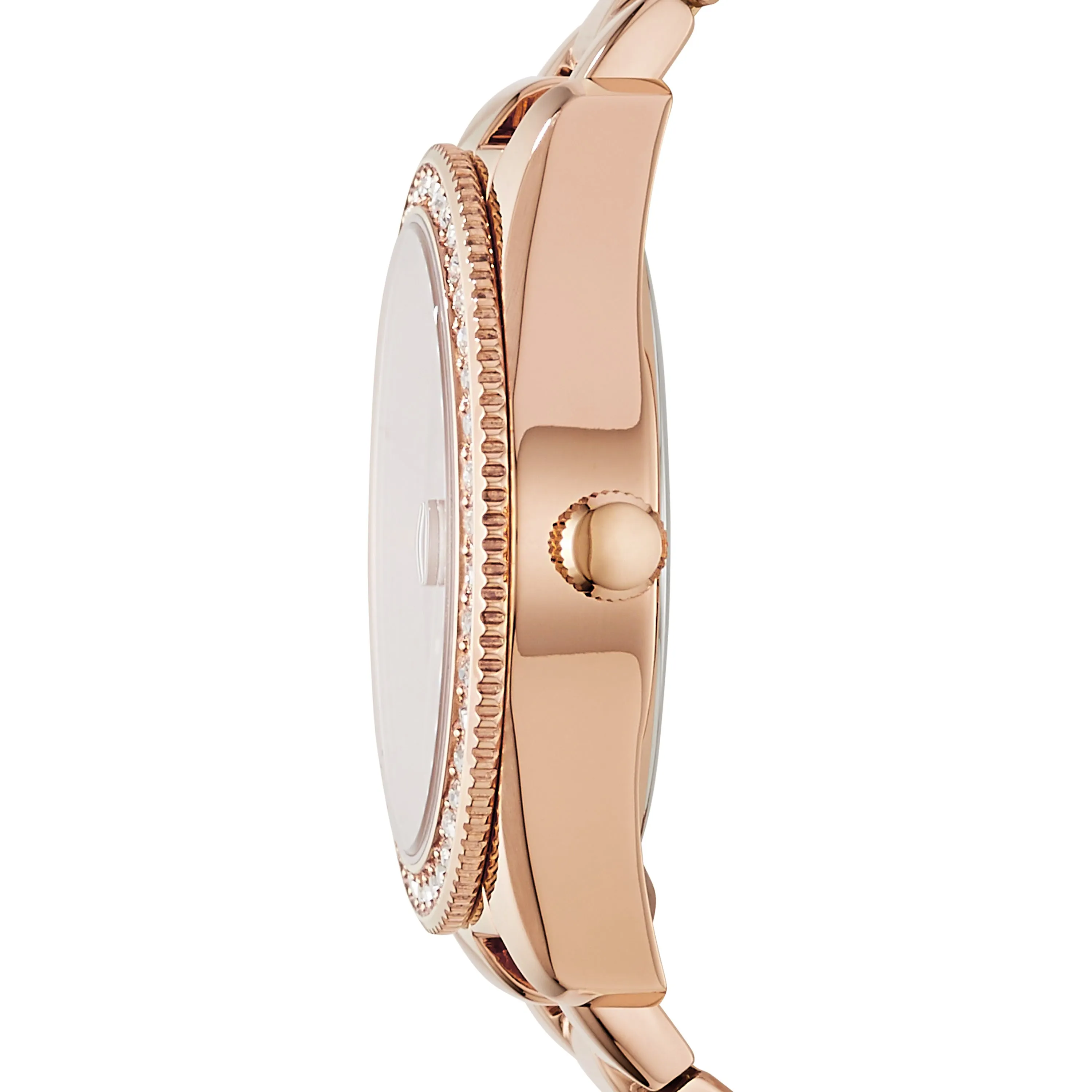 Scarlette Mini Three-Hand Date Rose Gold-Tone Stainless Steel Watch