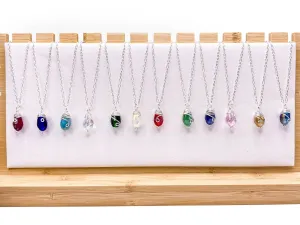 Silver Birthstone Necklace