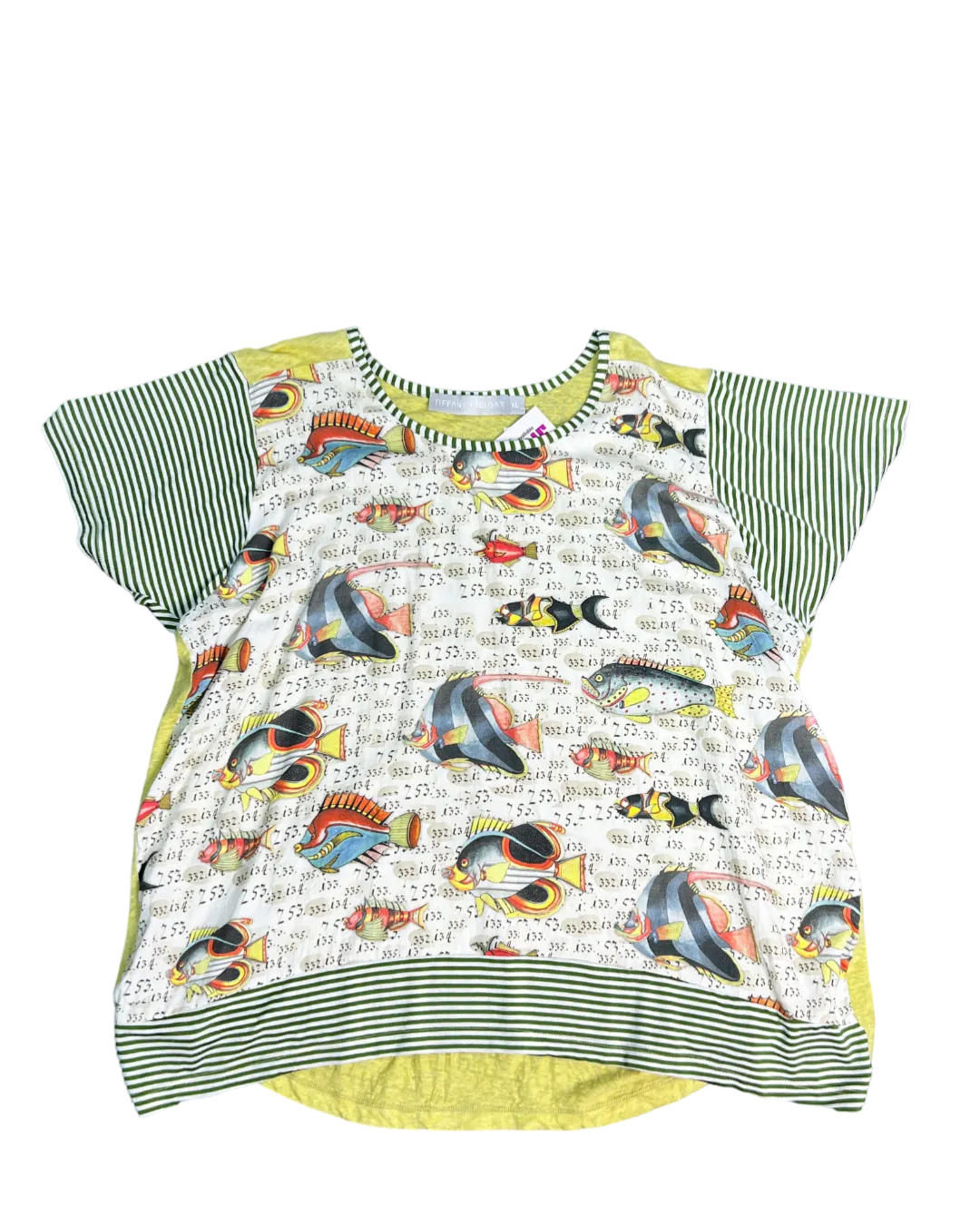 Size XL - Tiffany Treloar Multicoloured Fish Print Top