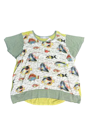 Size XL - Tiffany Treloar Multicoloured Fish Print Top