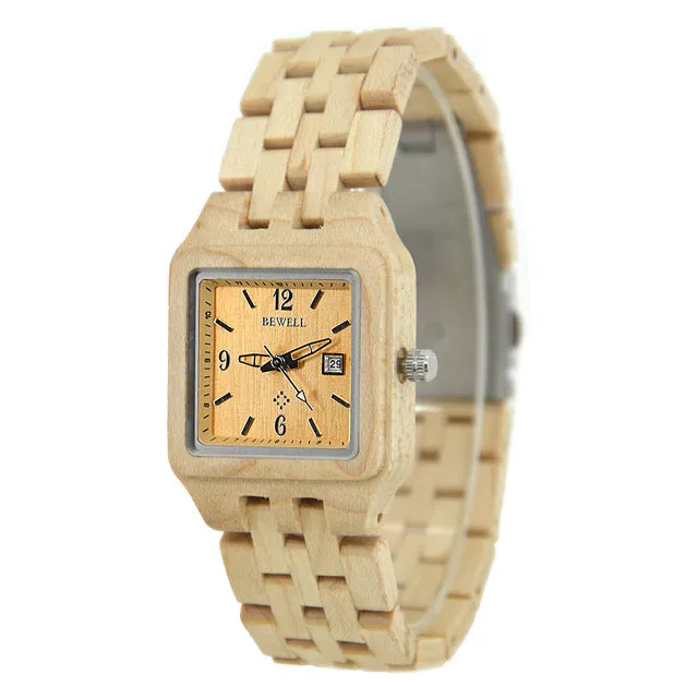 Square Case Wooden Wristwatch