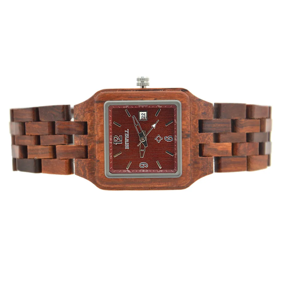 Square Case Wooden Wristwatch