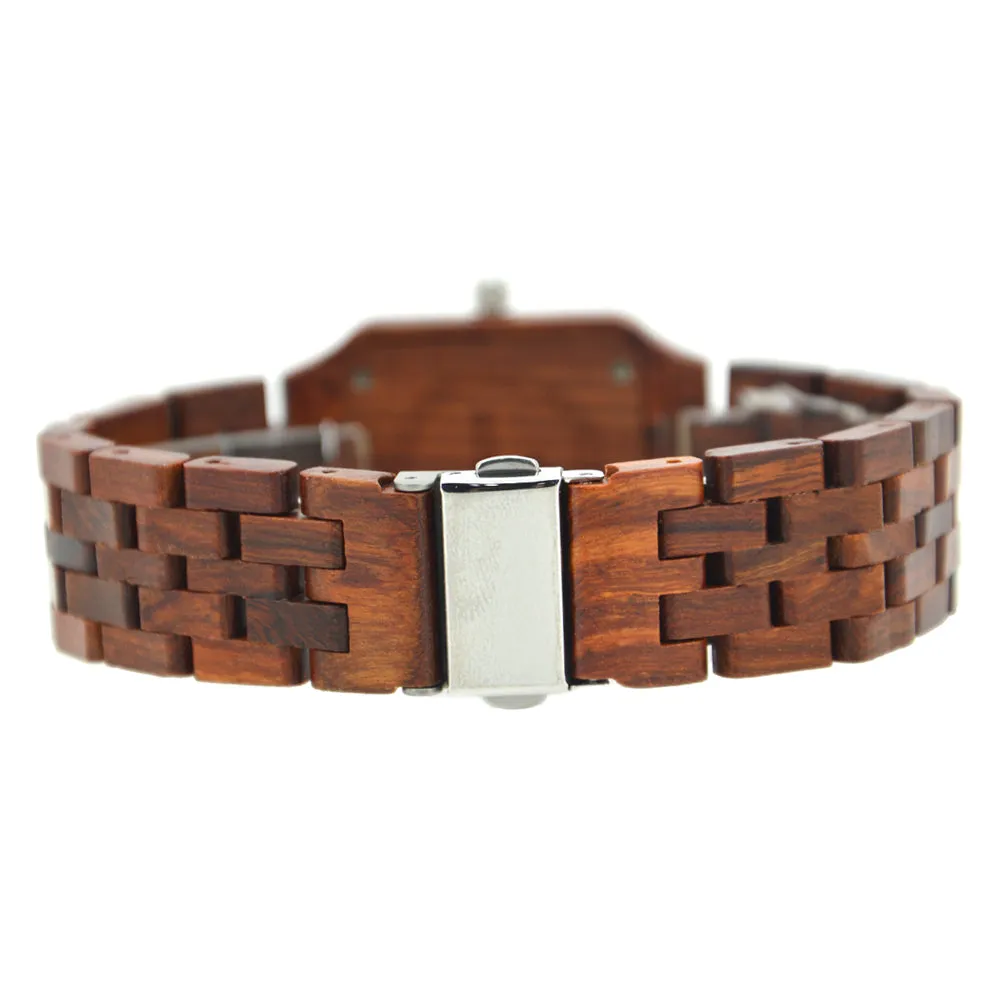 Square Case Wooden Wristwatch