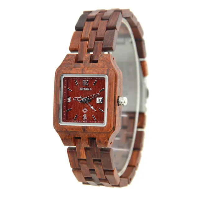 Square Case Wooden Wristwatch