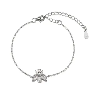 Sterling Silver CZ Bee Bracelet