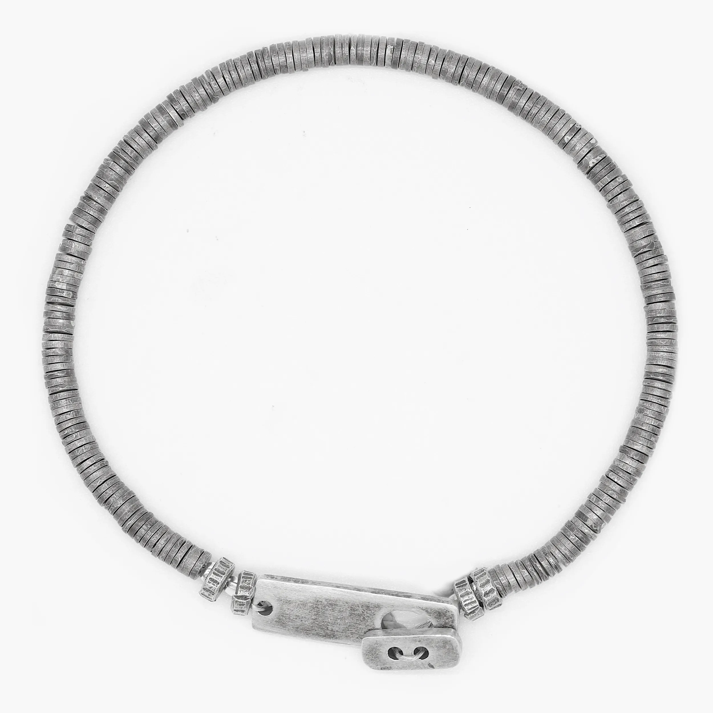 Sterling Silver Disc Beads "Ares" Bracelet