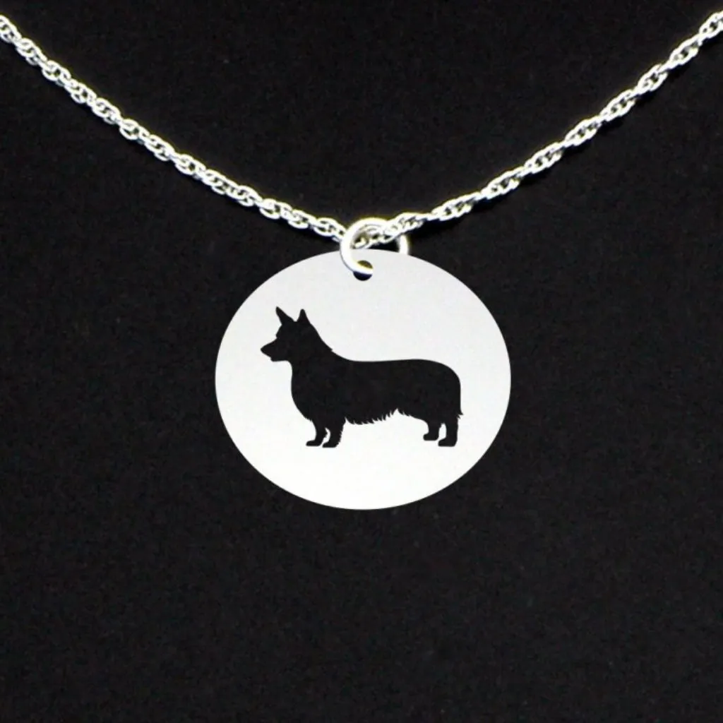 Sterling Silver Pembroke Corgi Cut-out Necklace