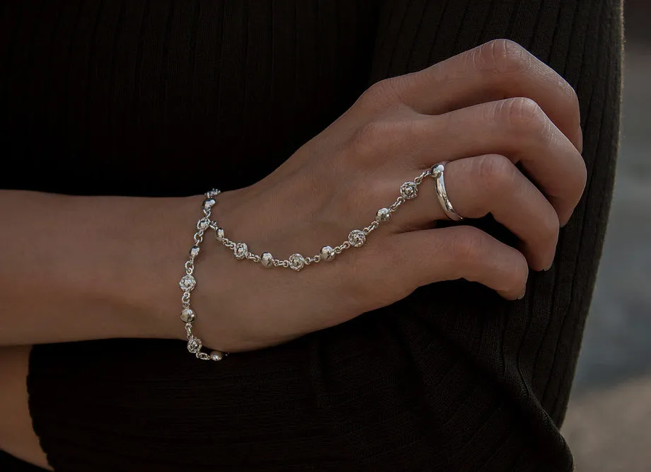 Sterling silver ring-chain bracelet “Lamara”