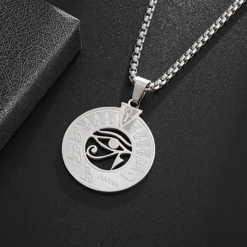 Stylish Pendants with an Ancient Egyptian-Inspired Eye of Horus Design, Offering Protection and Spiritual Significance for Men and Women