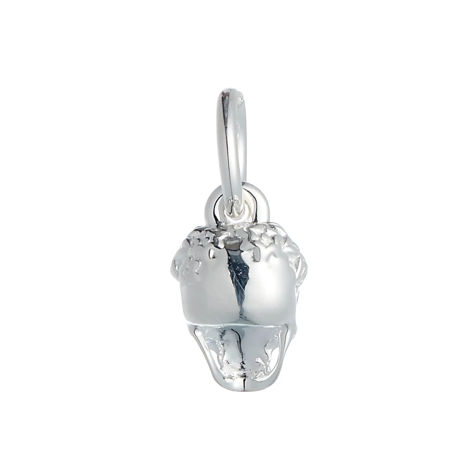 Sugar Skull Silver Charm