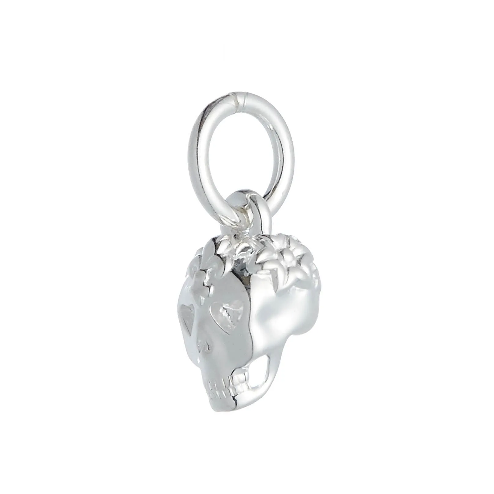 Sugar Skull Silver Charm