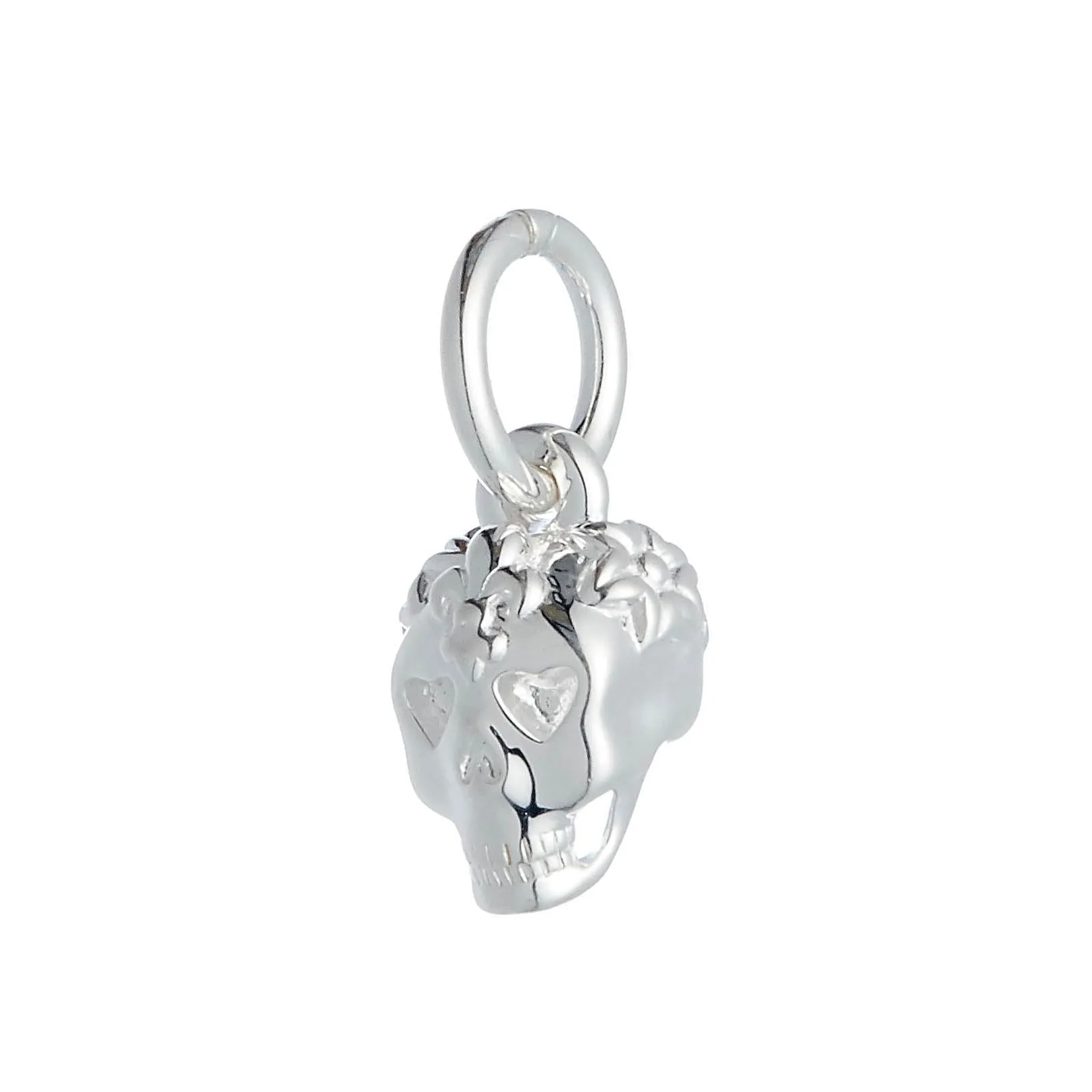 Sugar Skull Silver Charm