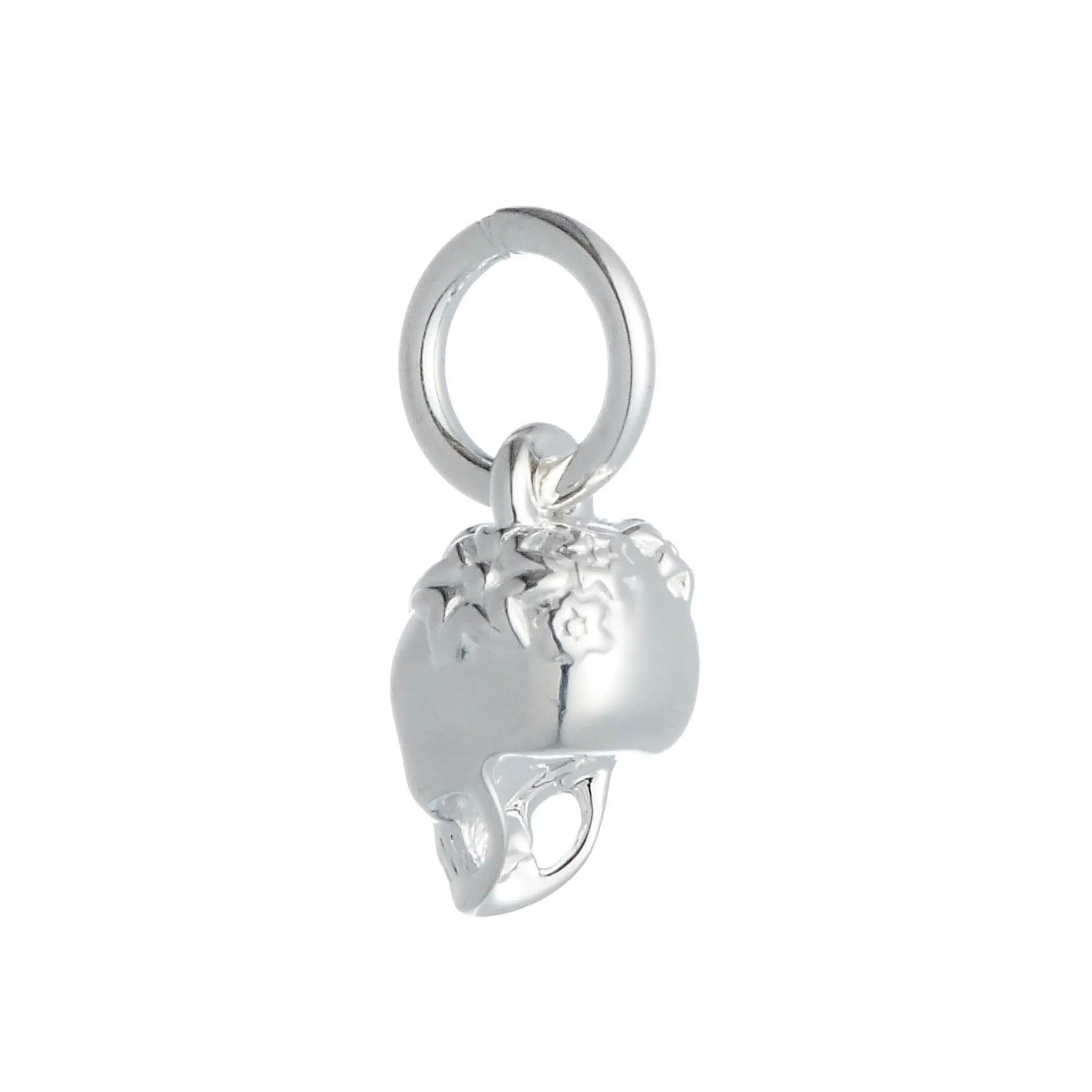 Sugar Skull Silver Charm