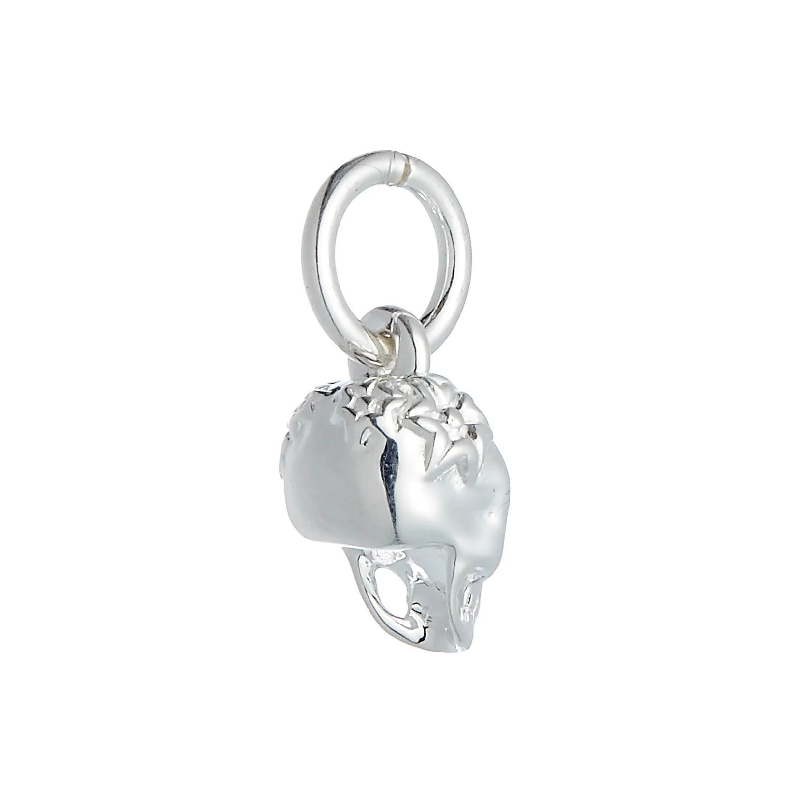 Sugar Skull Silver Charm