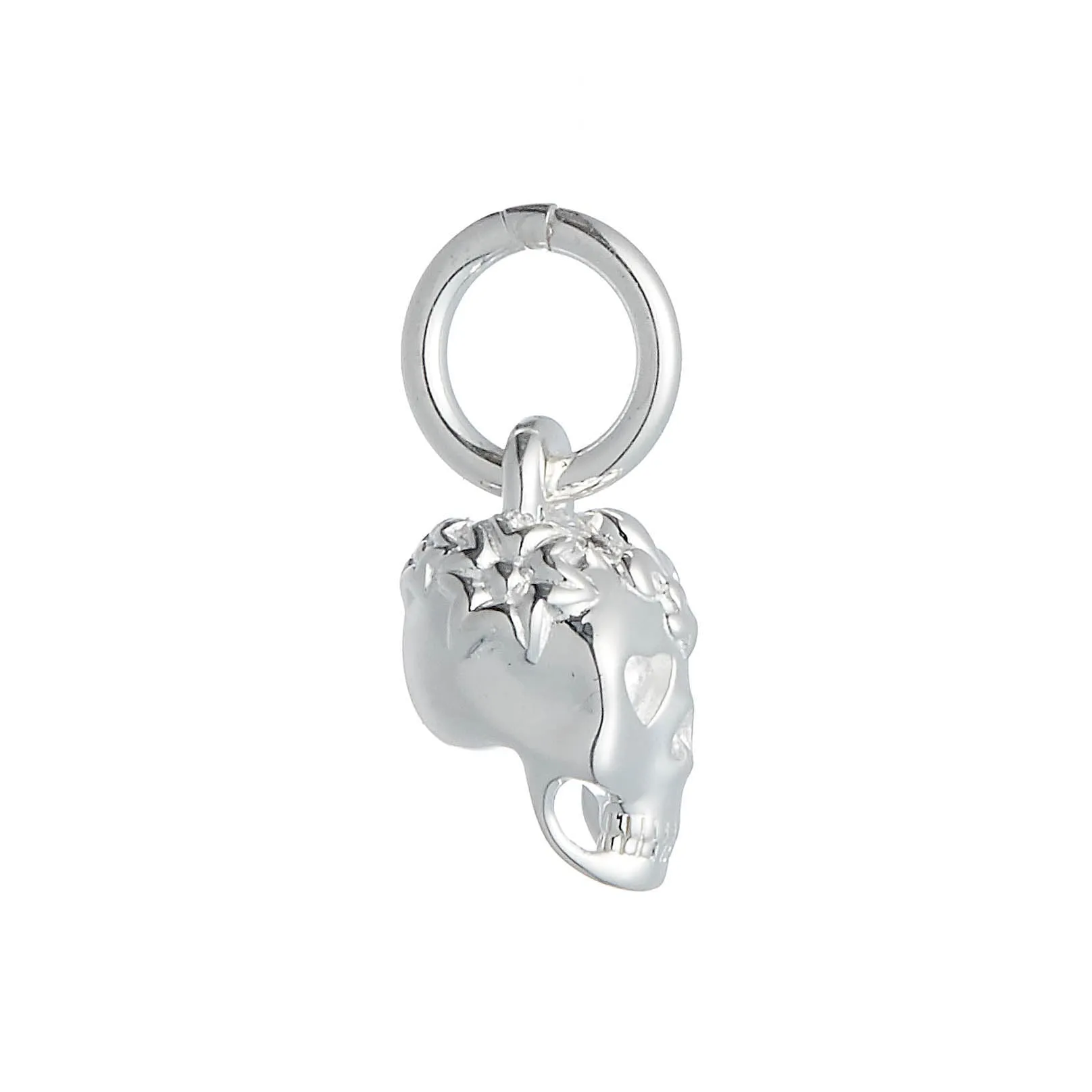 Sugar Skull Silver Charm