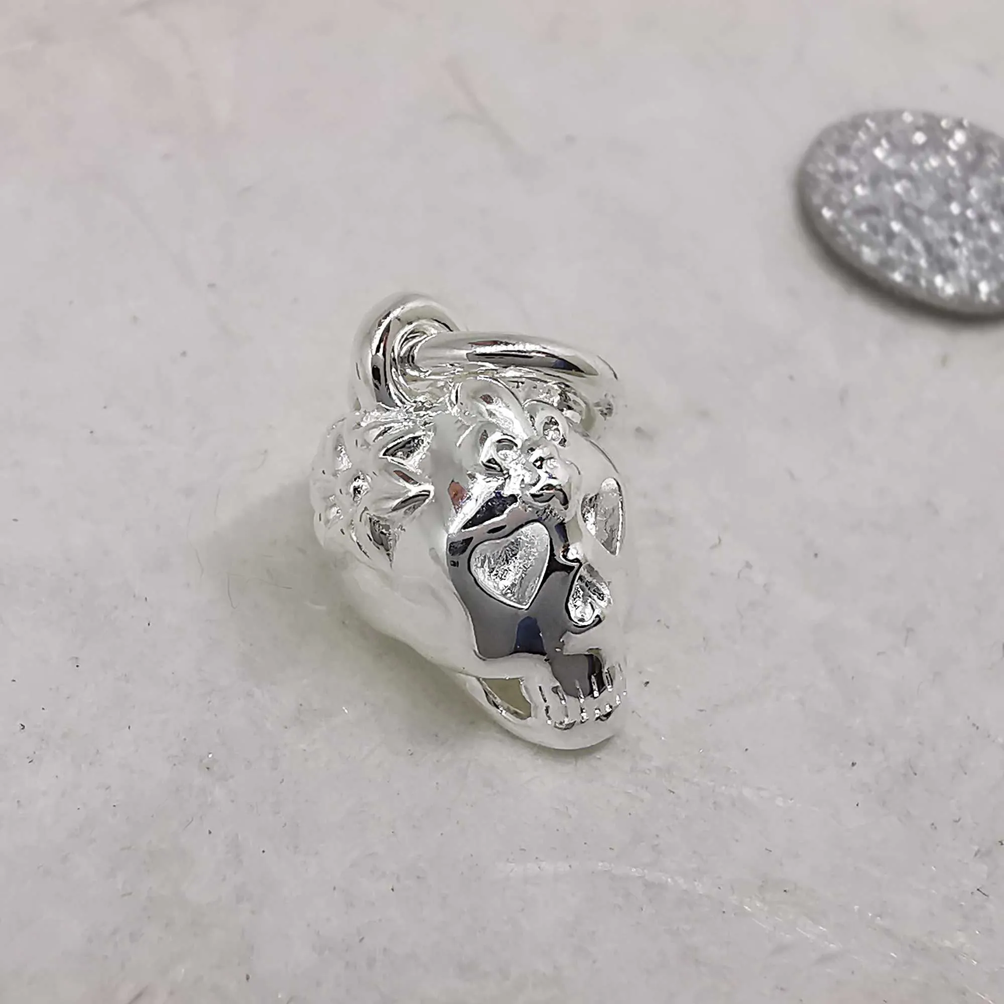 Sugar Skull Silver Charm