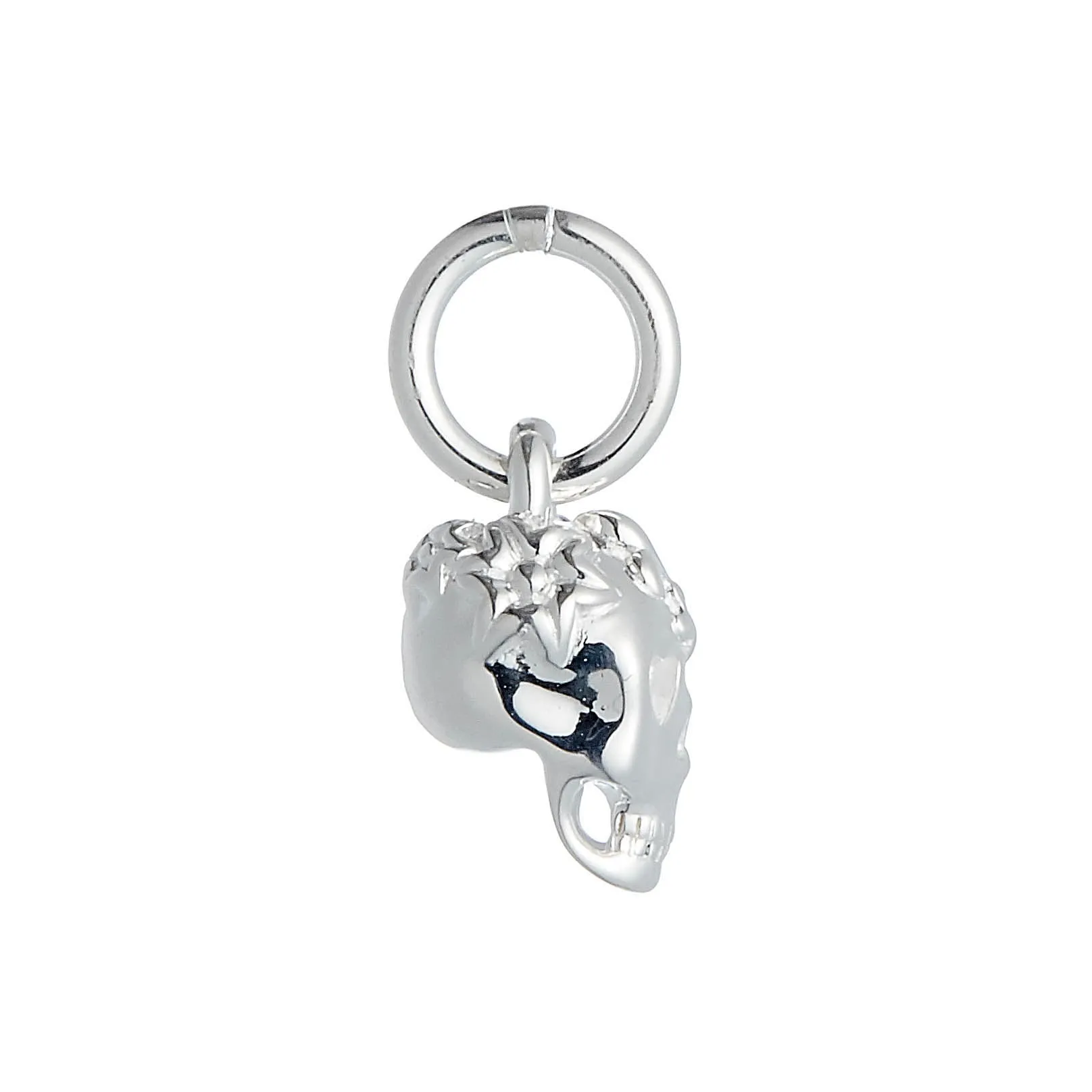 Sugar Skull Silver Charm