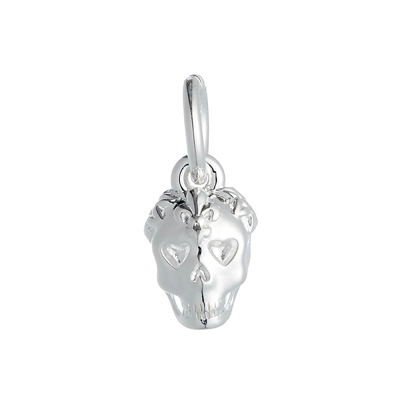 Sugar Skull Silver Charm