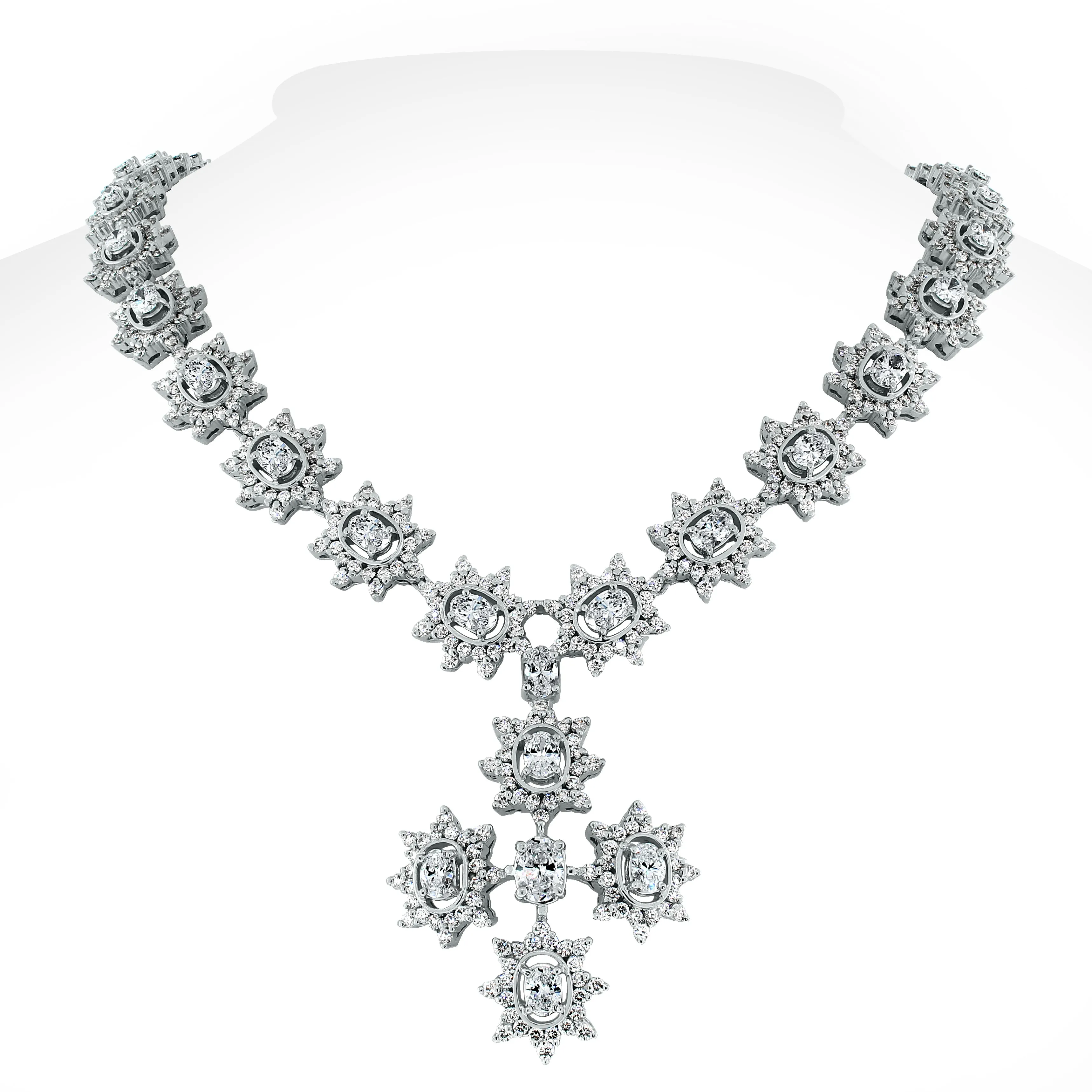 The Sistine Cross Diamond Suite (28.51 ct Diamonds) in White Gold