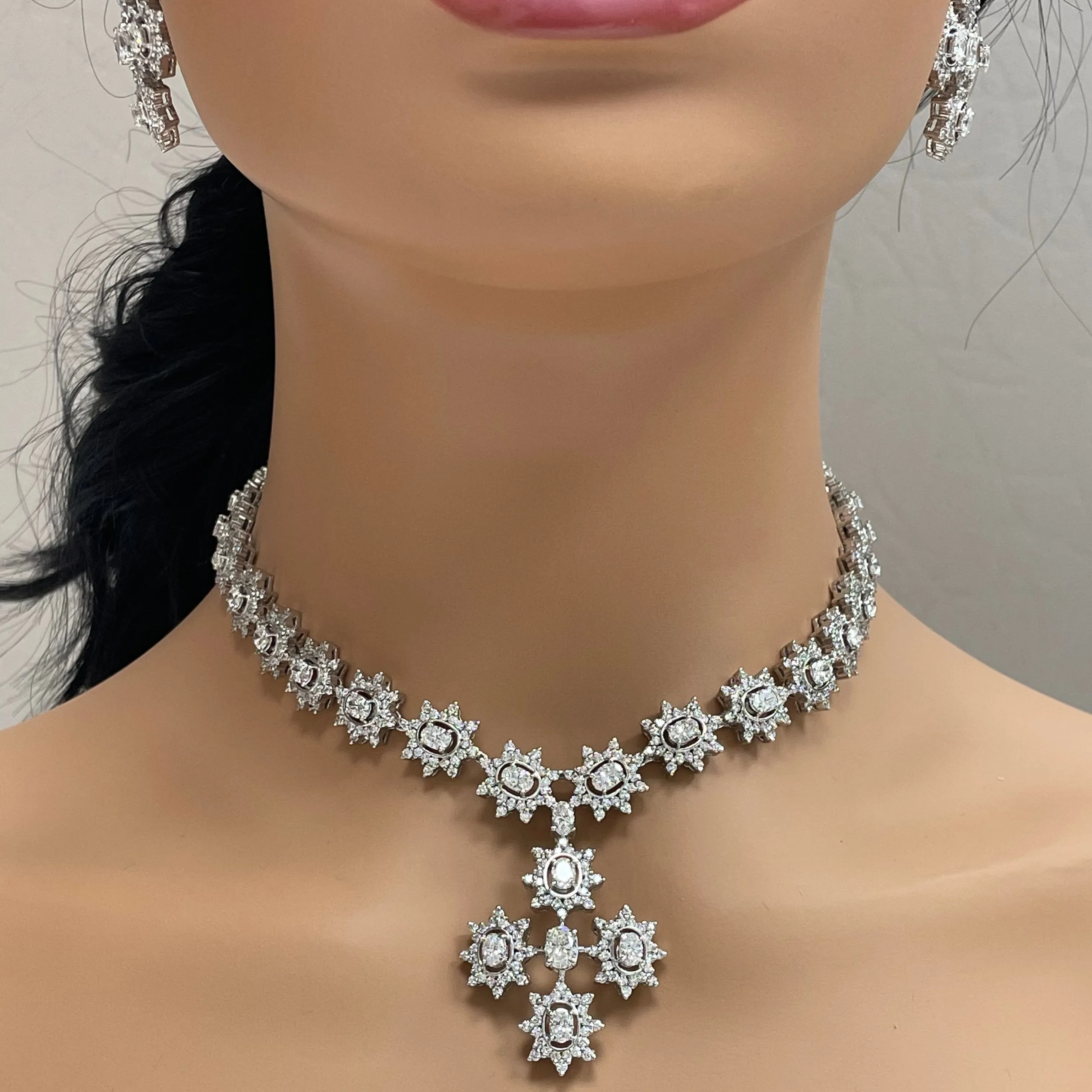 The Sistine Cross Diamond Suite (28.51 ct Diamonds) in White Gold