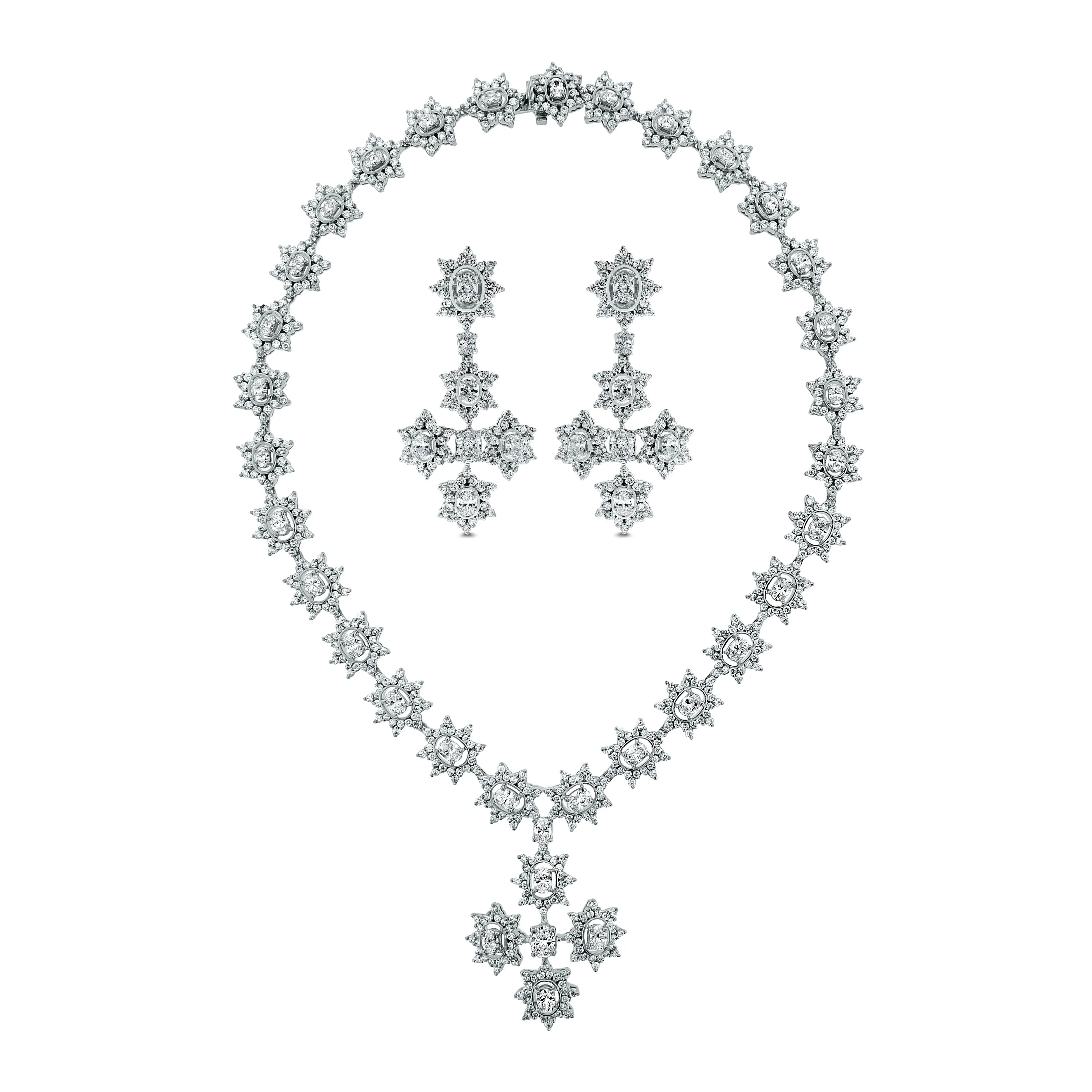 The Sistine Cross Diamond Suite (28.51 ct Diamonds) in White Gold