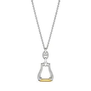 Vienna Long Stirrup Necklace with 18K Gold