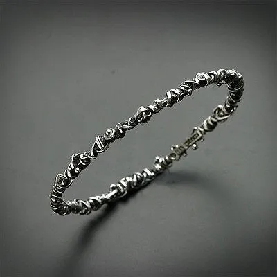 Vintage oxidized silver cuff bracelet