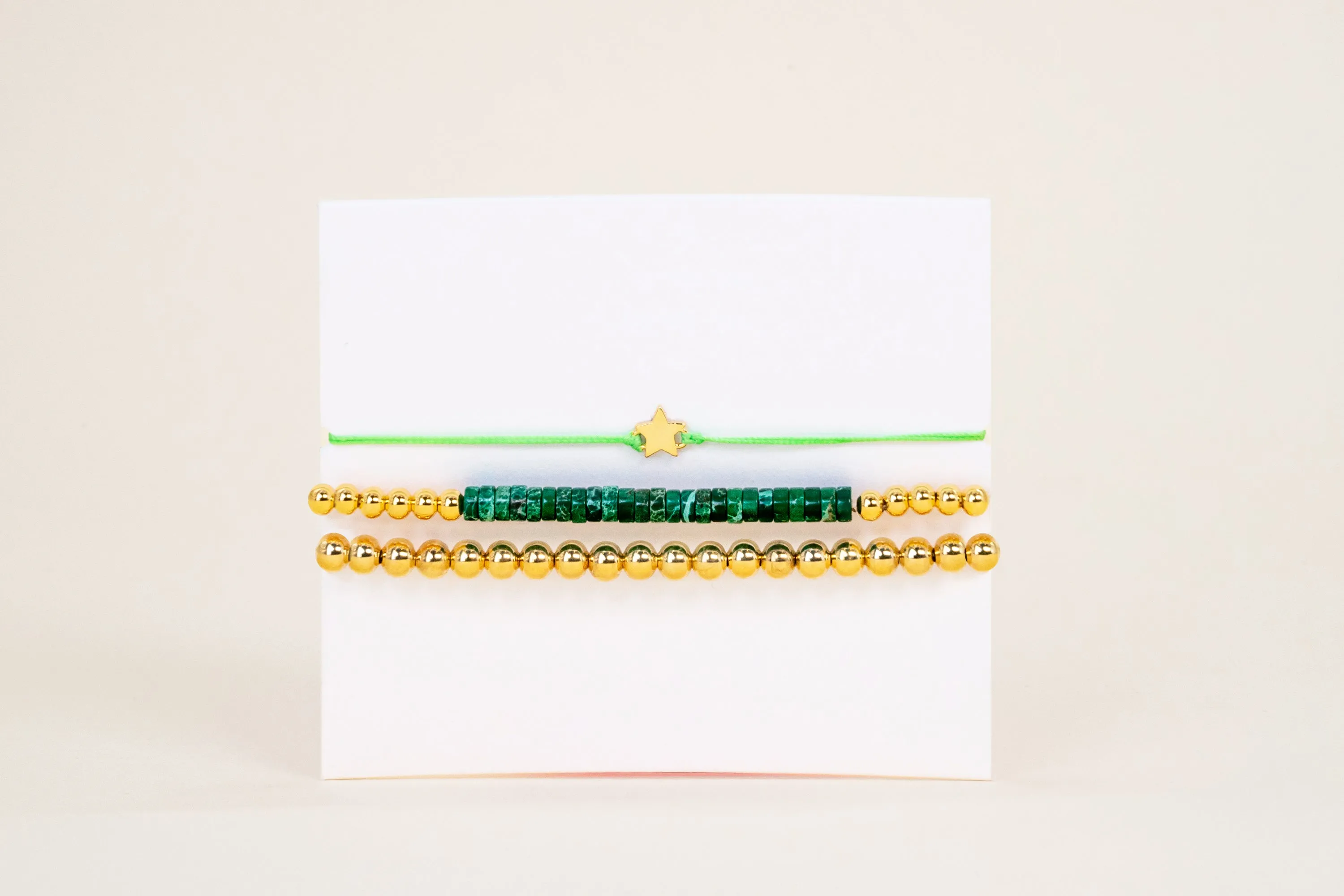 VITAMIN Gold Friends Bracelet (set) Green Star (14K)